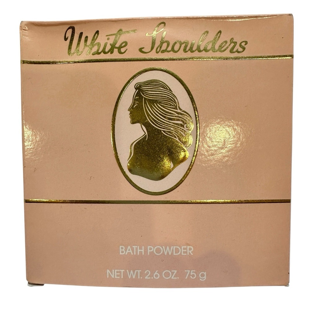 White Shoulders Bath Powder 2.6 oz 75g Vintage New Unused w/ Box & Puff USA
